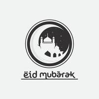 eid mubarak icona logo islamico e ramdhan religione illustrazione logo design vettore moschea