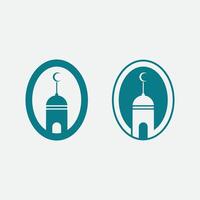 eid mubarak icona logo islamico e ramdhan religione illustrazione logo design vettore moschea