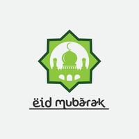 eid mubarak icona logo islamico e ramdhan religione illustrazione logo design vettore moschea