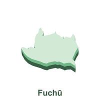 carta geografica di fuchu silhouette stile design carta geografica, vettore illustrazione modello per il tuo Infografica