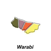 carta geografica città di warabi moderno colorato logo design modello vettore