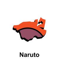 naruto città alto dettagliato vettore carta geografica di Giappone prefettura, logotipo elemento per modello