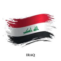grunge bandiera di Iraq, spazzola ictus sfondo vettore