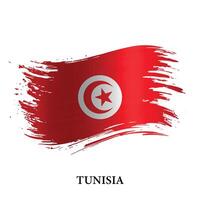 grunge bandiera di tunisia, spazzola ictus vettore