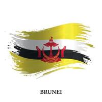 grunge bandiera di brunei, spazzola ictus sfondo vettore