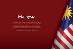 Malaysia nazionale bandiera isolato su sfondo con copyspace vettore