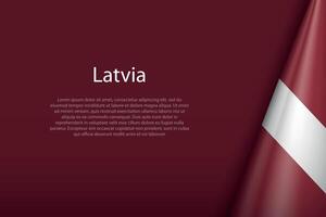 Lettonia nazionale bandiera isolato su sfondo con copyspace vettore