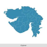 carta geografica di gujarat è un' stato di India con quartieri vettore