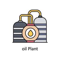 olio pianta vettore pieno schema icona design illustrazione. produzione unità simbolo su bianca sfondo eps 10 file