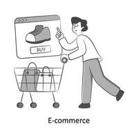 e-commerce piatto stile design vettore illustrazione. azione illustrazione