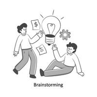 di brainstorming piatto stile design vettore illustrazione. azione illustrazione