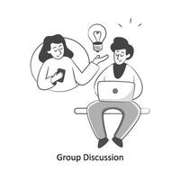 gruppo discussione piatto stile design vettore illustrazione. azione illustrazione