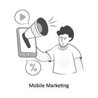 mobile marketing piatto stile design vettore illustrazione. azione illustrazione