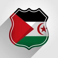 occidentale sahara bandiera strada cartello illustrazione vettore