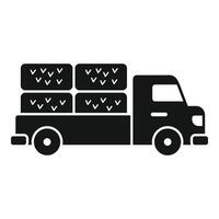 pieno camion di balla fieno icona semplice vettore. naturale raccolta vettore
