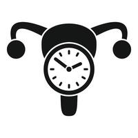 menopausa orologio tempo icona semplice vettore. femmina età ciclo vettore