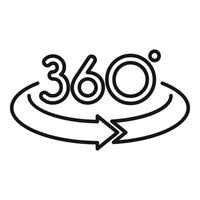 360 grado arte formazione scolastica icona schema vettore. applicazione disposizione vettore