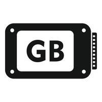 gb Conservazione messa a fuoco icona semplice vettore. stato di riserva ssd vettore