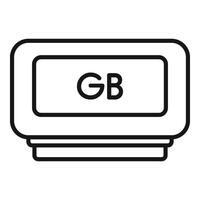 gigabyte dati memoria icona schema vettore. macchina dispositivo vettore