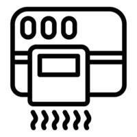 elettrico mano ventilatore icona schema vettore. automatizzato flusso d'aria riscaldamento apparecchio vettore