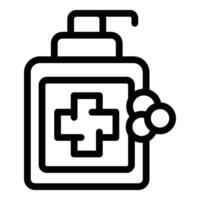 sanificazione sapone icona schema vettore. naturale pharma salutare detersivo vettore
