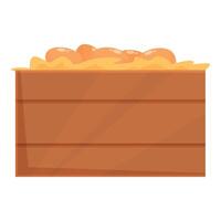 azienda agricola uova scatola icona cartone animato vettore. carta di legno contadino vettore
