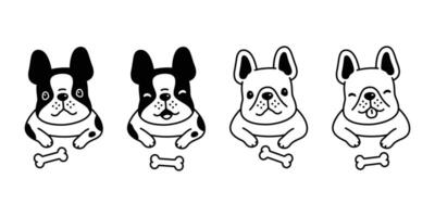 cane vettore francese bulldog icona viso testa animale domestico cucciolo cartone animato personaggio simbolo scarabocchio animale illustrazione design