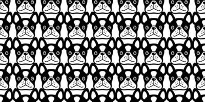 cane senza soluzione di continuità modello francese bulldog vettore viso testa cucciolo animale domestico animale sciarpa isolato piastrella sfondo ripetere sfondo cartone animato illustrazione scarabocchio design