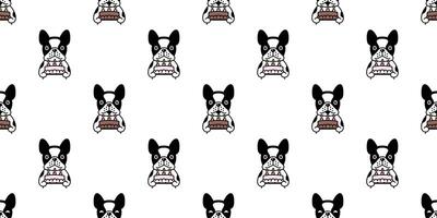 cane senza soluzione di continuità modello francese bulldog vettore compleanno torta animale domestico cucciolo animale sciarpa isolato ripetere sfondo piastrella sfondo cartone animato illustrazione scarabocchio design