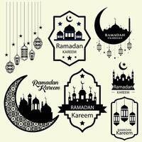 Ramadan kareem silhouette. Ramadan kareem vettore. vettore