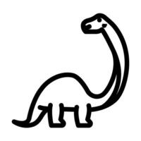 brontosauro dinosauro animale linea icona vettore illustrazione