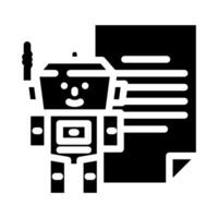 robot testo SEO glifo icona vettore illustrazione