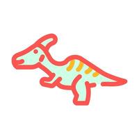 Parasaurolophus dinosauro animale colore icona vettore illustrazione