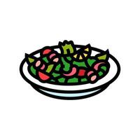 polpo insalata mare cucina colore icona vettore illustrazione