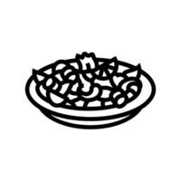 polpo insalata mare cucina linea icona vettore illustrazione