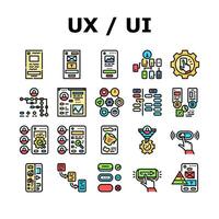 ui UX design agenzia utente sviluppare icone impostato vettore