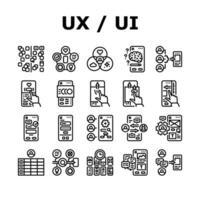 ui UX digitale sviluppare codice App icone impostato vettore