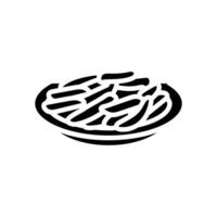 tteokbokki coreano cucina glifo icona vettore illustrazione