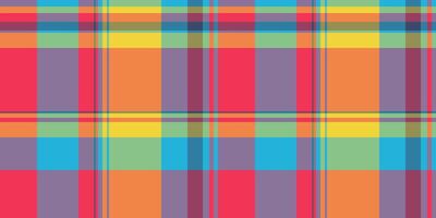 bene modello senza soluzione di continuità plaid, camera tessuto dai un'occhiata tartan. Al dettaglio tessile vettore sfondo struttura nel pastello e arancia colori.