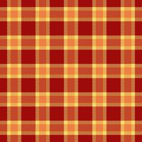 amore struttura tessile tessuto, tendenza dai un'occhiata tartan plaid. mobilia sfondo senza soluzione di continuità vettore modello nel rosso e giallo colori.