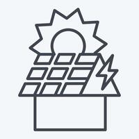 icona tetto pv. relazionato per solare pannello simbolo. linea stile. semplice design illustrazione. vettore