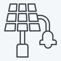 icona solare strada luce. relazionato per solare pannello simbolo. linea stile. semplice design illustrazione. vettore