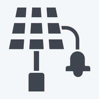 icona solare strada luce. relazionato per solare pannello simbolo. glifo stile. semplice design illustrazione. vettore