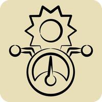 icona solare energia metro. relazionato per solare pannello simbolo. mano disegnato stile. semplice design illustrazione. vettore