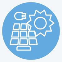 icona solare potenza. relazionato per solare pannello simbolo. blu occhi stile. semplice design illustrazione. vettore