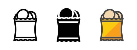 multiuso Patata patatine fritte vettore icona nel schema, glifo, pieno schema stile
