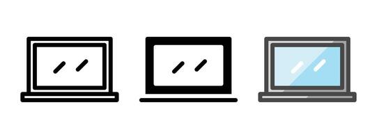 multiuso il computer portatile vettore icona nel schema, glifo, pieno schema stile