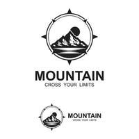 montagna icona logo modello vettore illustrazione design. logo adatto per viaggiare, avventura, natura selvaggia, e marca azienda