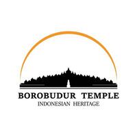 semplice Borobudur tempio logo vettore disegno, stupa di Borobudur pietra tempio indonesiano eredità silhouette logo design