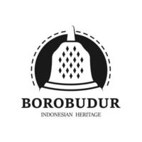 semplice Borobudur tempio logo vettore disegno, stupa di Borobudur pietra tempio indonesiano eredità silhouette logo design